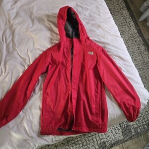 Red North Face Raincoat